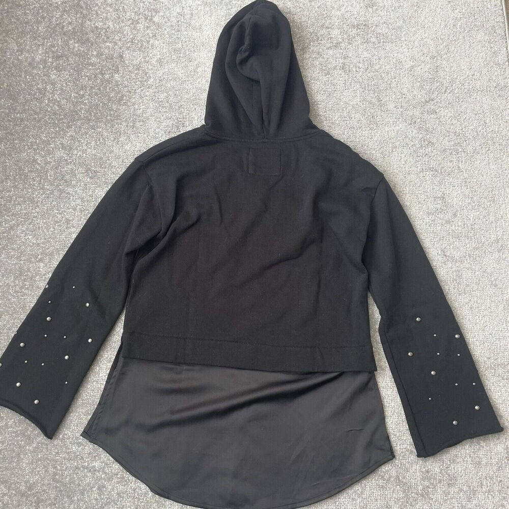 Grey State Hoodie Womens 1 (Size Small) Black Studded Sleeves Hooded Sweatshirt - Picture 10 of 10